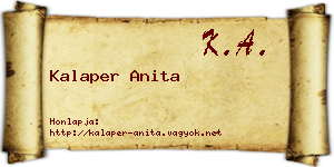 Kalaper Anita névjegykártya